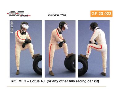 Diver figure for Lotus 49 or any other 60s racing car kit 1/20 - GF Models - 20023