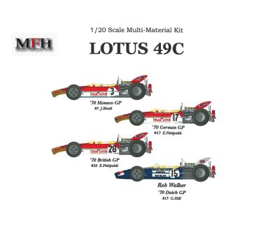 Lotus 49C "Works and Rob Walker" Formula 1 World Championship 1970 1/20 - Model Factory Hiro - K233
