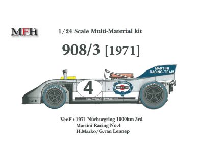 Porsche 908/03 #4 Ver. F Nürburgring 1971 1/24 - Model Factory Hiro - MFH-K375