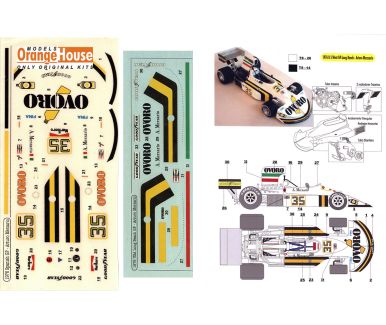 March 761 "Ovoro" United States West / Spain Grand Prix 1976 1/20 Decal - Models Orange House - 1994SD