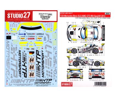Mercedes-Benz SLS AMG GT3 #84 Spa 24 Hours 2013 1/24 Decal - Studio27 - DC1017