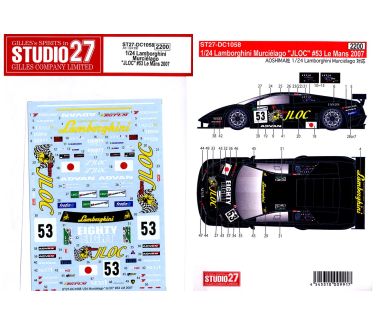 Lamborghini Murciélago "JLOC" Le Mans 2007 1/24 Decal - Studio27 - ST27-DC1058