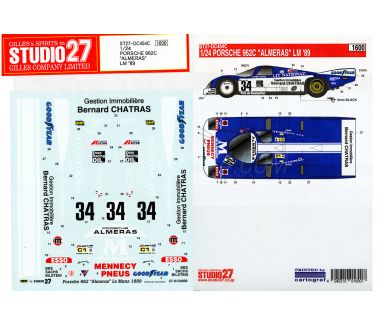 Porsche 962C "Almeras" Le Mans 24 Hours 1989 1/24 Decal - Studio27 - DC454