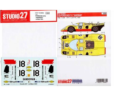 Porsche 917K "Sandeman" Le Mans 24 Hours 1970 1/24 Decal - Studio27 - DC685