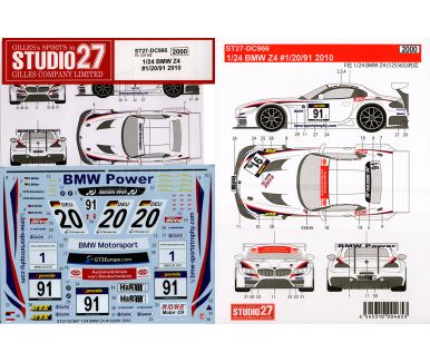 BMW Z4 Schubert Motorsport VLN 2010 1/24 - Studio27 - ST27-DC966 - Decals