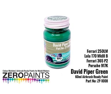 David Piper BP Green Paint 60ml (Ferrari 250LM, Lola T70 MkIII, Ferrari 365 P2 and Porsche 917K) - Zero Paints - ZP-1008