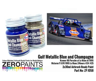 Gulf Metallic Blue and Champagne Paint Set 2x30ml - Zero Paints - ZP-1058